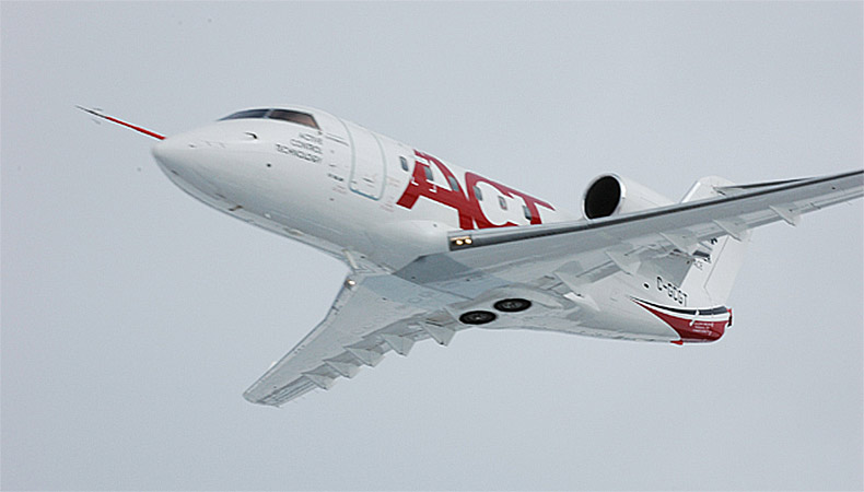 Large Canadair CL-600 Challenger aircraft in flight