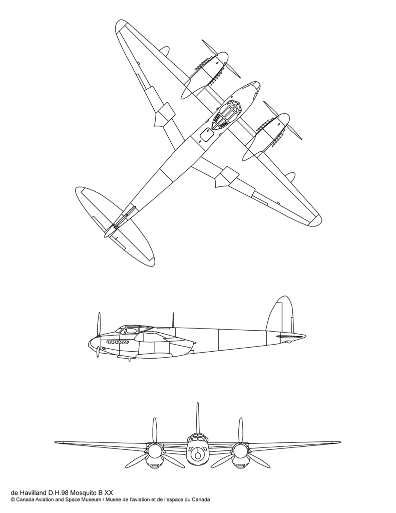 plan du De Havilland D.H.98 Mosquito B XX