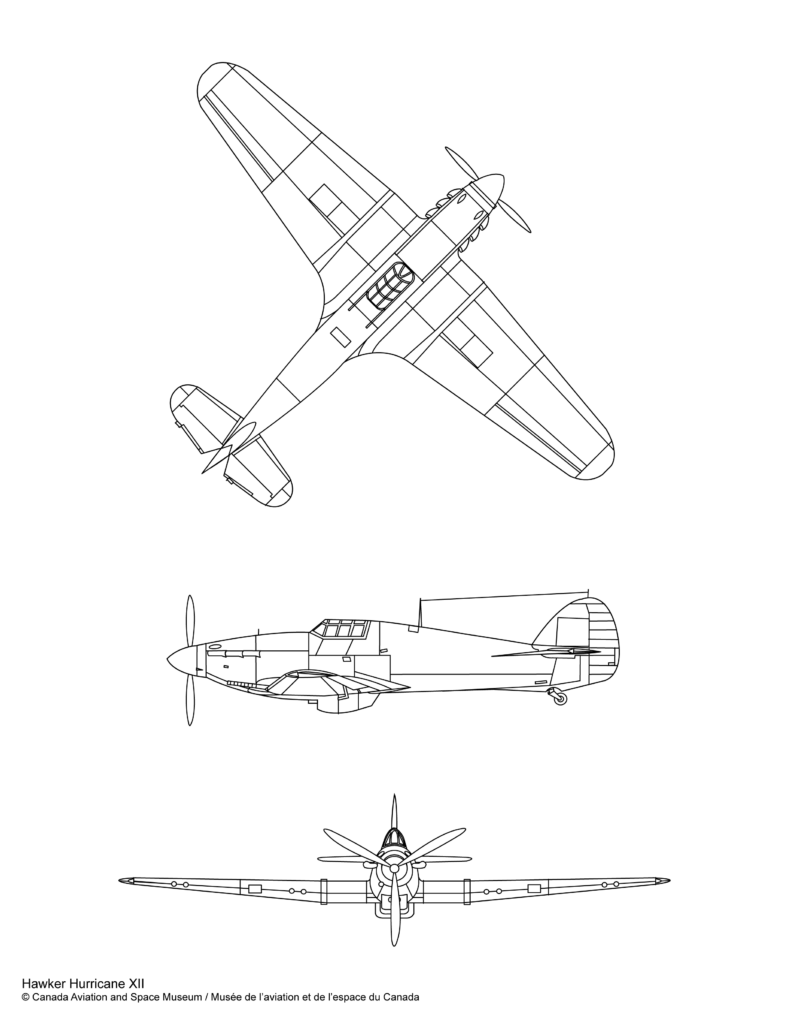 plan du Hawker Hurricane XII