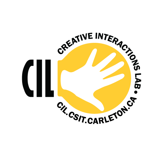 A yellow lightbulb graphic containing an illustrated hand, with the text “Creative Interactions Lab – cil.csit.carleton.ca.”