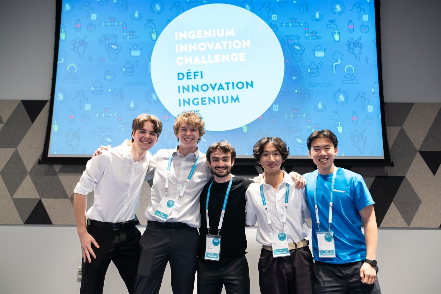 The winning team of the 2024 Digital Innovation Challenge – made up of members Andrew Brien, Logan Ladurantaye, Luke Bowlby, Peter Gao, and Simon Yin